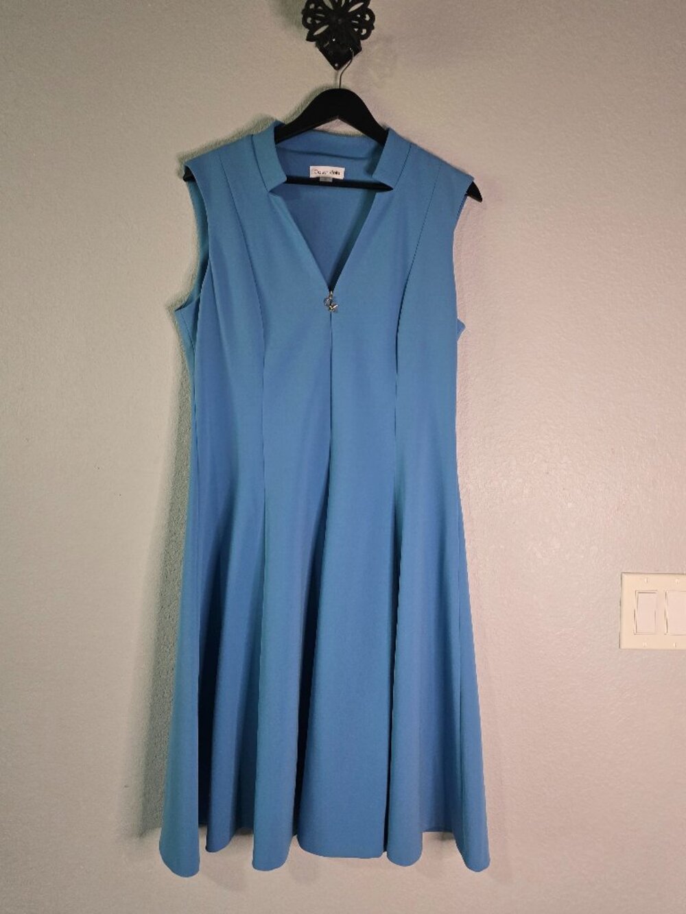 Calvin Klein Blue Fit & Flare Midi Dress NWT Size 12
